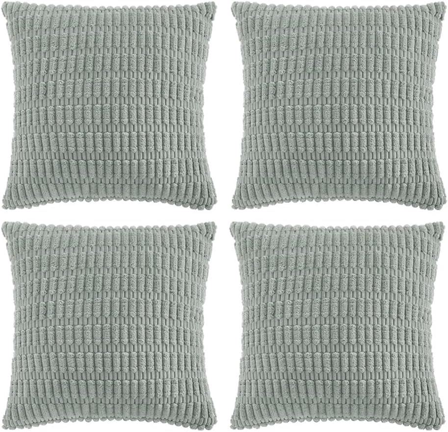 Fancy Homi 4 Packs Decorative Throw Pillow Covers for Living Room Couch Bed, Modern Farmhouse Boho Home Decor, Accent Cushion Case (18 x 18-Inch, Grey Blue)